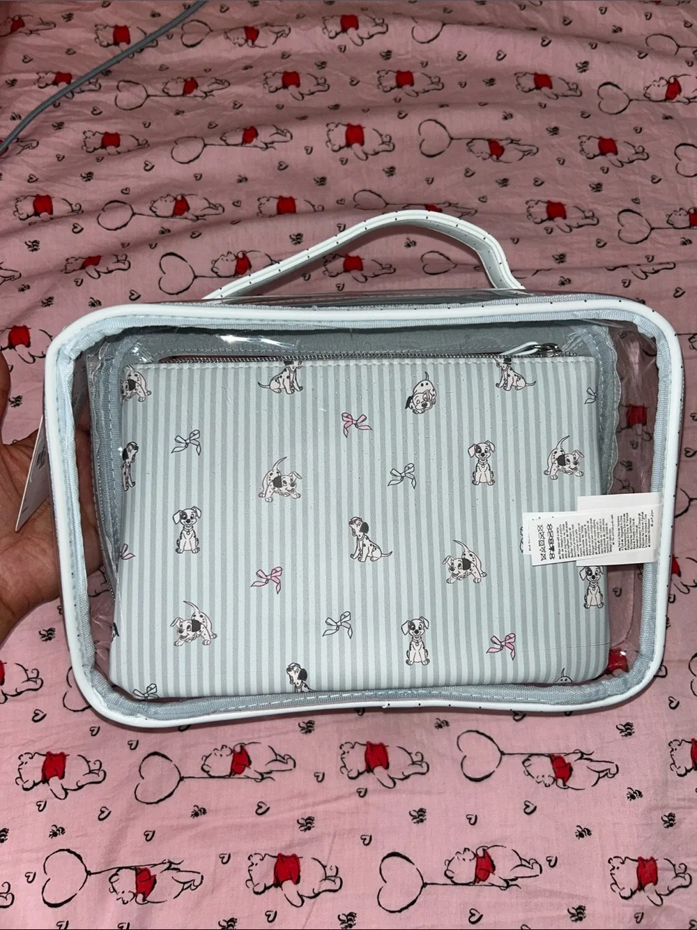 101 Dalmatian White Clear Vinyl Travel Pouch